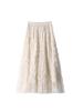 2026 Summer Elegant High Waist Mesh A-line Skirt with Wave Pleats for Women