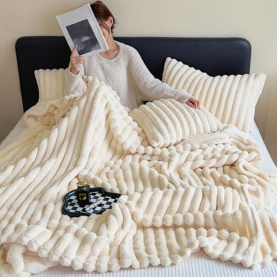 Yousheng Kids Throw Blanket Super Soft Imitation Rabbit-Fur Flannel Blanket Living Room Warm Blanket Home Decor