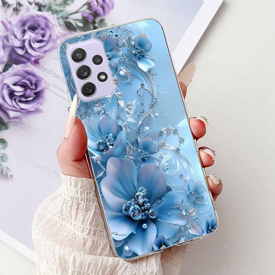 For Samsung Galaxy A52 A52s 5G Case SM-A526B SM-A528B Phone Cover Fashion Flower Soft Silicone Funda For Samsung A72 A 52 Bumper