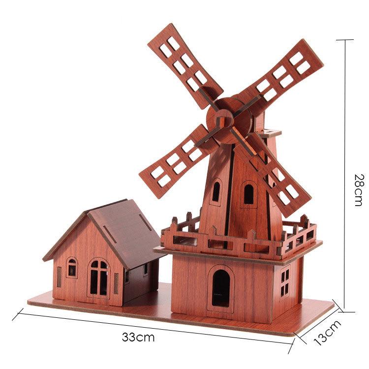 Forest Breath Exquisite Dutch Windmill DIY Model - Intelligent Assembly Educational Toy