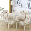 European Style Non Slip Dining Table Fabric Lace Edge Printed Chair Cover Four Seasons Universal Dining Chair Cushion Cover