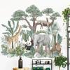 Rainforest Animals Wall Stickers for Living Room Bedroom Sofa Background Wall Decor Giraffe Elephant Wall Sticker for Home
