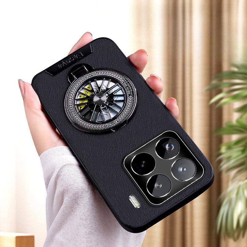 

Suitable for Xiaomi 15Pro Decompression Gyroscope Stand Phone Case, Redmi Note14 Magnetic Leather Anti-drop K80 Protective Case K80pro чёрный