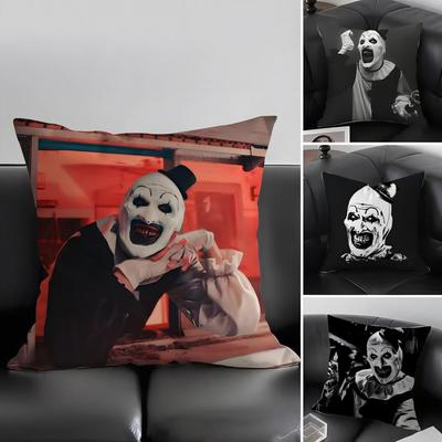 Classic Movie Terrifier Cushion Cover Pillowcase Ultra Soft Skin Friendly Fabric Cloud Like Comfort & Concealed Zipper