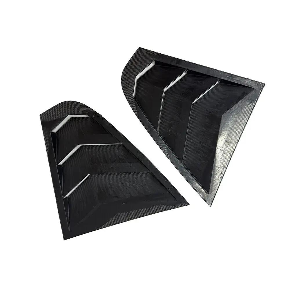 Para Skoda Rapid Sedan 2012-2018 Par Carro Traseiro Veneziana Janela Lateral Persiana Cobertura Guarnição Adesivo Ventilação Entrada de Ar Preto Carbono Acessórios