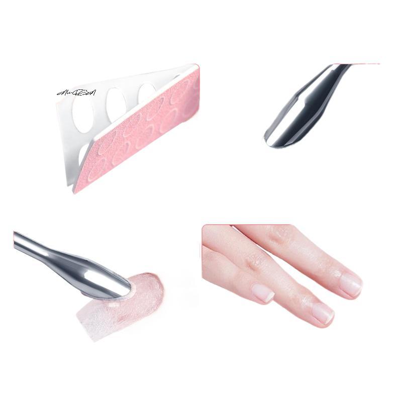 Nail Cuticle Pusher Set with Self-Adhesive Sandpaper 100#180#240# Flaky File Trimming Pre-Polishing Manicure Tool 5/10 Sheets