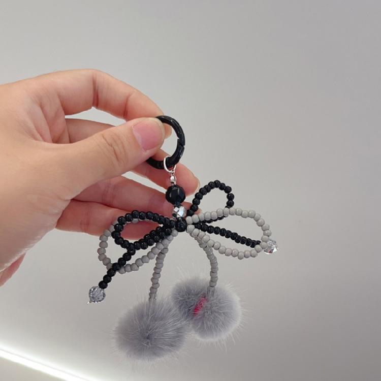 Bowknot Plush Ball Charm Pendant Chain Y2K Phone Straps Pocket Keychain Strap