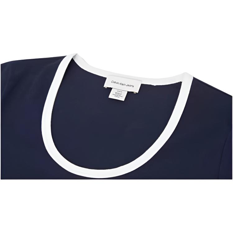 Calvin Klein American Vintage Color Block U-Neck Slim Fit Knit Short Sleeve Dress Women dresses 47G212G
