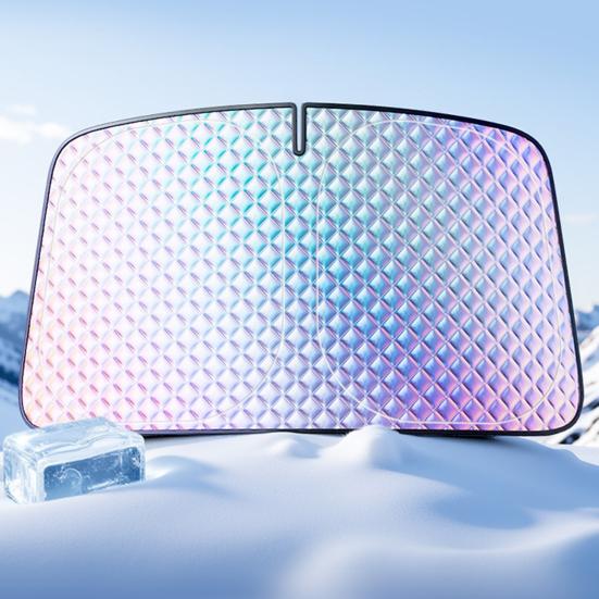 Car Sunshades Front Windshield Sunshade Blocks UV Rays Reduces Heat Accumulation Cooling Car Windshield Cover Fuel Saving Car Accessory