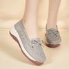 Women Platform Loafers Grey Summer Hollow Casual Elegant Leather Shoes Thick Sole Height Increase Shoes