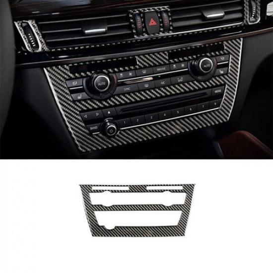 For 2014-2018 BMW X5 X6 Real Carbon Fiber Console AC Switch Control Panel Trim