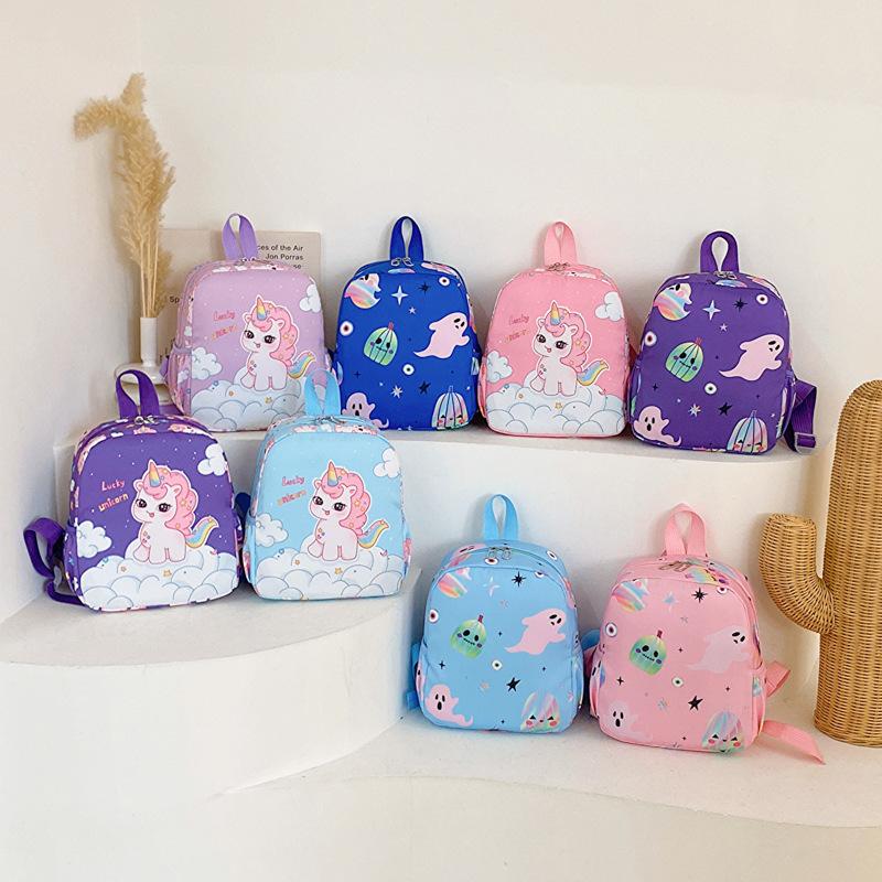Kindergarten Small And Medium Class Baby Schoolbag Cartoon Cute Pony Boys And Girls Backpack Foreign Style Printing Children'S Backpack