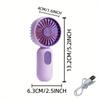 1PC Small Fan Handheld Battery Operated Mini Portable USB Rechargeable Fan 3 Adjustable Speeds