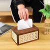 Solid Wood Wooden Napkin Case Thickened Wet Wipes Container High Quality Rattan Tissue Box  Bedroom