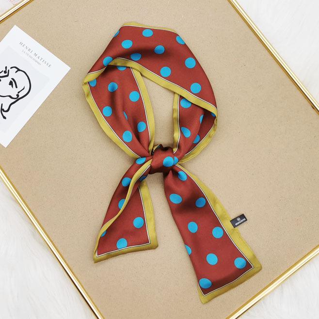 Print Flower Small Scarf For Women Handle Bag Ribbons Fashion Head Scarf Small Long Skinny Scarves Headbands