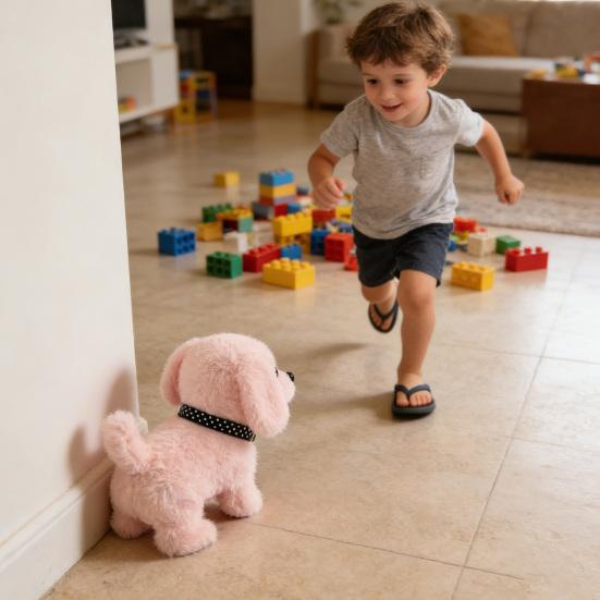 Kids Electric Plush Dog Toy Interactive Barking Nodding Movable Tail Walking Puppy Plushie Toddlers Educational Simulation Stuffed Animal Toy