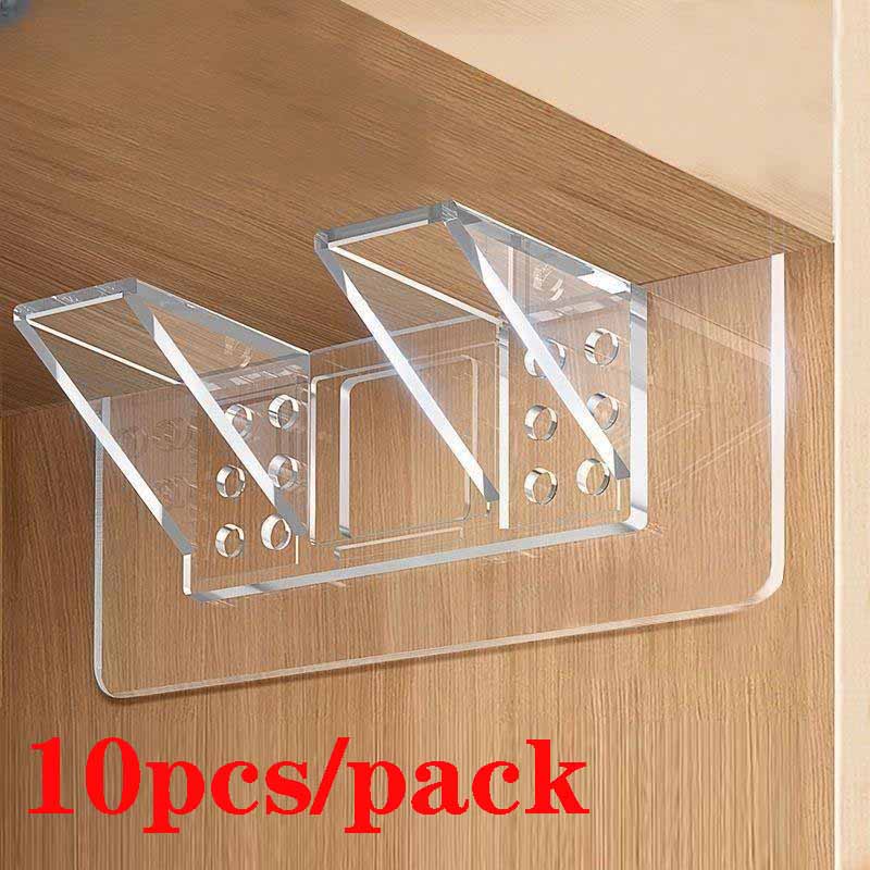 10pcs Shelf Support Pegs, Self Adhesive Clips For Cabinet Book Shelves Closet Brackets Clapboard Layer Closet Cabinet Helper