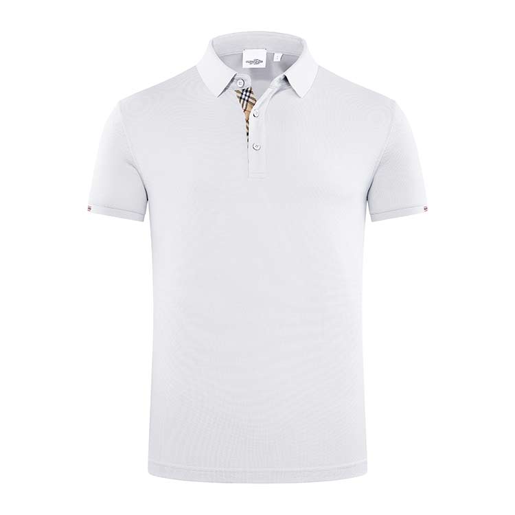YHHC 98698  190G Long-staple Cotton Liquid Ammonia Beaded Lapel Polo Shirt