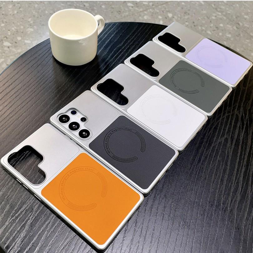 New Samsung S26 Ultra Leather Texture Magnetic Shockproof Protective Case for S24 Plus