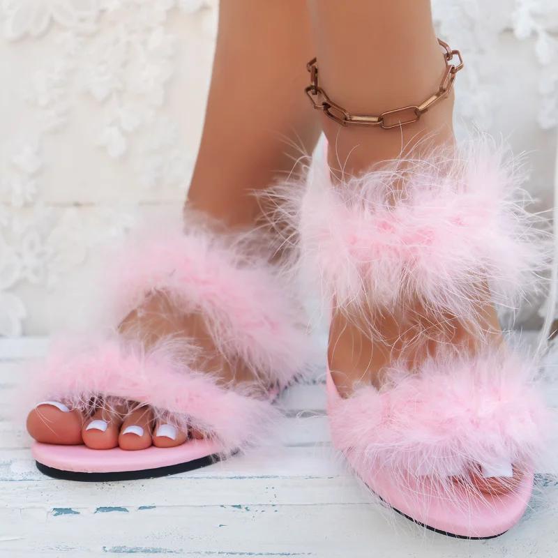 Mode Heißer Verkauf Schuhe Weibliche 2024 Sommer Neue frauen Feder Hausschuhe Mode Rutschfeste Strand Schuhe Licht Bequeme Ein wort Drag