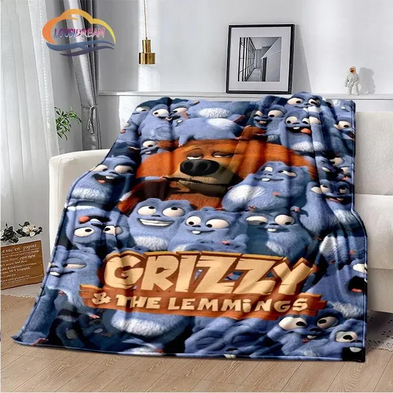 Animation Grizzy und die Lemminge Serie Flanelldecke Sofa Bett Nickerchen Kinderzimmer Dekorative Tagesdecke