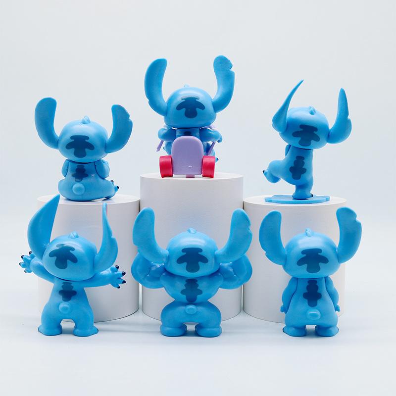 6Pcs/Set Anime Figure Kawaii Stitch Lilo Cute Action Figure Doll Model Toys Birthday Gifts