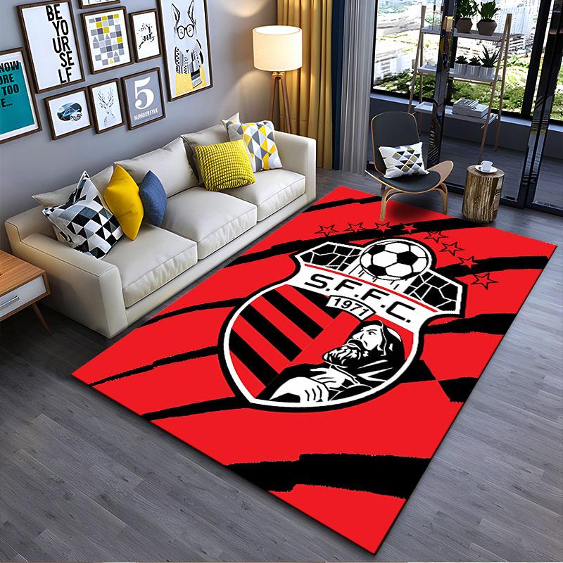 Red Football Team Logo Carpet suitable as a non-slip mat for the living room or bedroom sofa