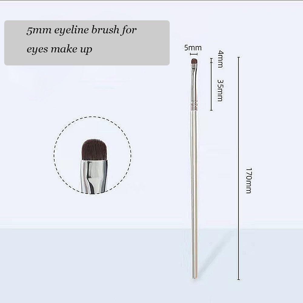 Mini Smudge Brush for Eyeliner,2 PCS Small Smudge Brush for Precision Eyeshadow and Eyeliner,Eyeliner Brush for Powder Gel Cream Liquid Concealer,Eye