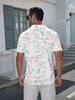 Men'S Short Sleeve Polo Shirt, Flat Digital Print Pattern - No Texture - Cute Dinosaur Pattern Background Print, Fashionable Easy Short Sleeve,
