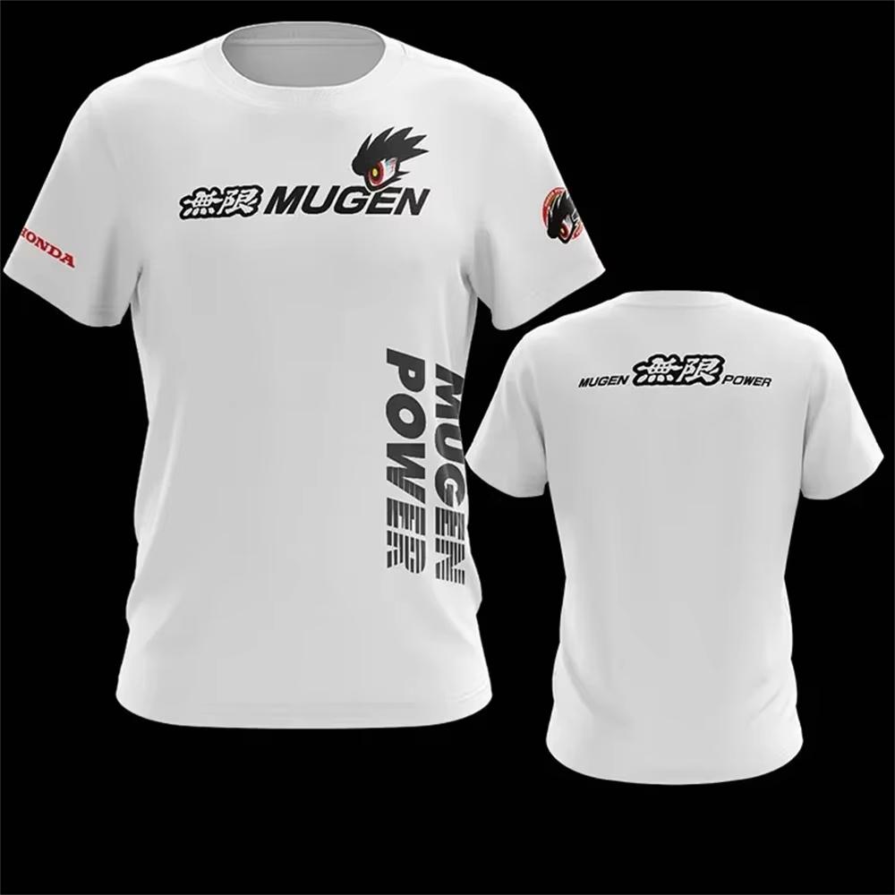 Honda Herren und Damen T-Shirt Sommer Baumwolle Sport T-Shirt Honda MUGEN POWER Kurzarm Frühling Herbst Motorrad Radfahren Oberteil
