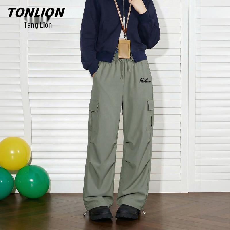 TonLion Women s High-Waist Cooling Loose Straight-Leg Cargo Pants S