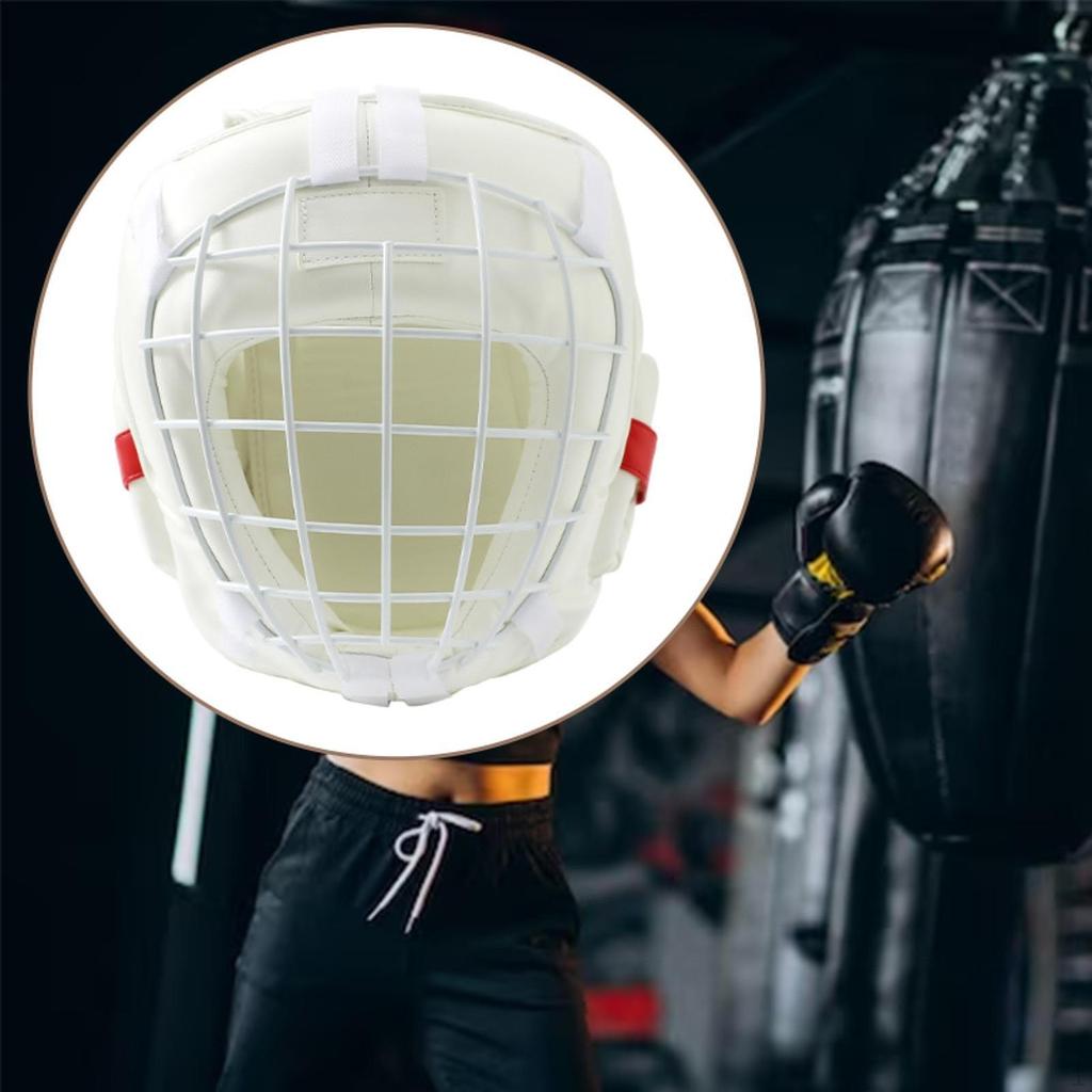 Boxing Headgear Forehead and Ear Protection Ventilated Full Face Guard for Grappling