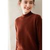 Women's Half-High Neck Cashmere Sweater - Solid Color Inner Layer Pullover