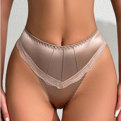 Calcinha de algodão rendada sem costura de cintura baixa para mulheres