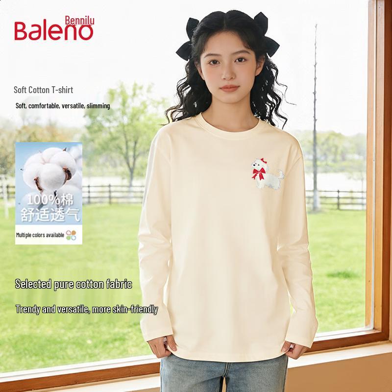 Baleno Women's Pure Cotton Loose Long-Sleeve T-Shirt