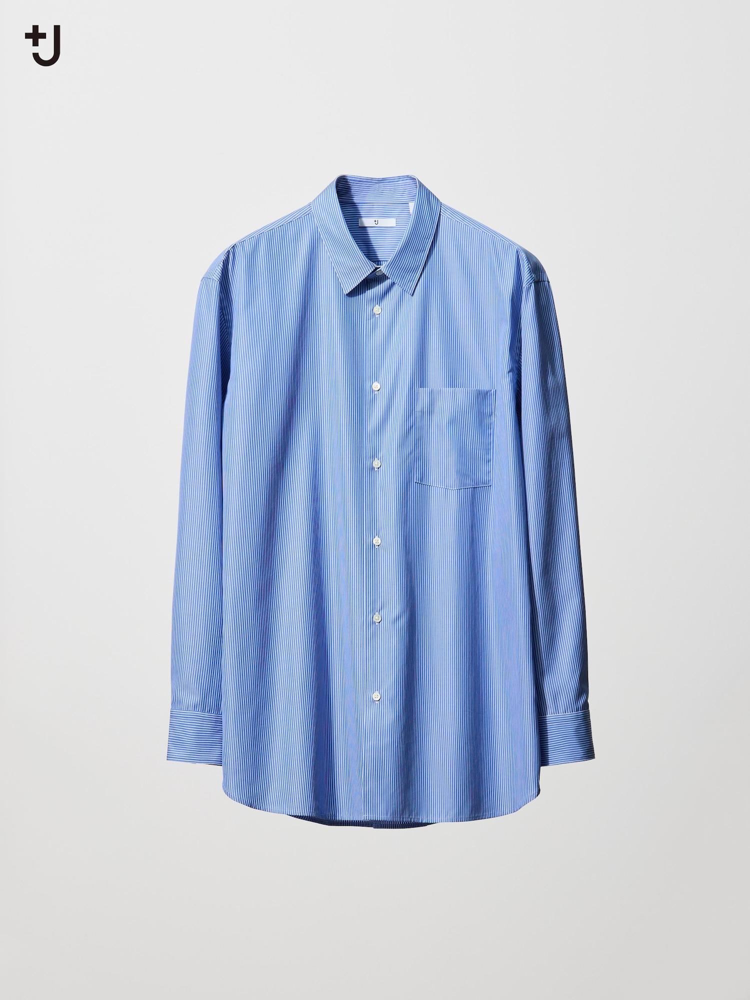 

Uniqlo Япония Широкая рубашка в полоску Обычный цвет 63 BLUE/M