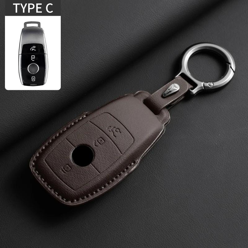 """Pouzdro na klíč od auta z plné kůže s odklápěcím víkem pro Mercedes Benz třídy A C E S G GLC CLE CLA GLB GLS GLA W177 W205 W213 W222 X167"""