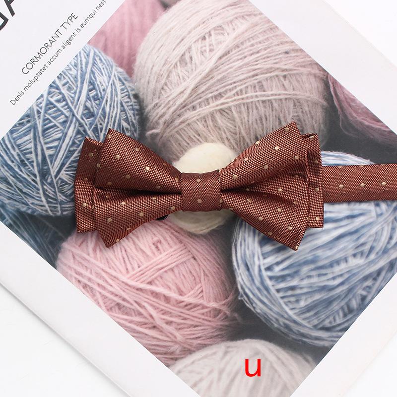 Färgvävd Jacquard Herrfluga 6cm Dubbellager Randig Liten Blomma Affärs Retro Kostym Skjorta Fluga