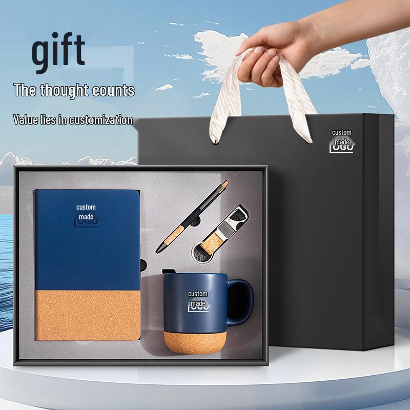 Business Gift Set: A5 Notebook, Notepad, Pen, Keychain, Mug