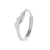 Tichya S925 Sterling Silver Enamel Luminous Open Rings – Mountain & Water Design, Korean Style, Versatile and Unique.