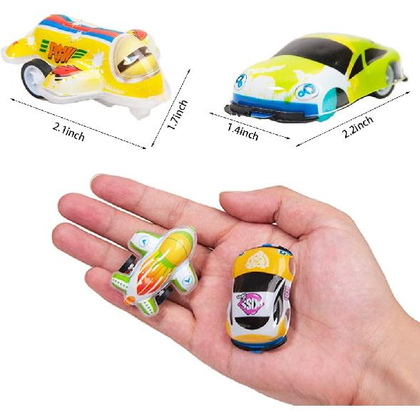 46 Pcs Mini Pull Back Planes and Pull Back Cars for Toddlers Boys and Girls, Pull Back Racing Vehicles Set for Kids, Bulk Toys Treasure Box Toys for