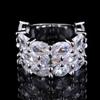 Luxury High-End Full-Set Three-Row Zircon Ring Heavy Industry Ring Women'S Jewelry