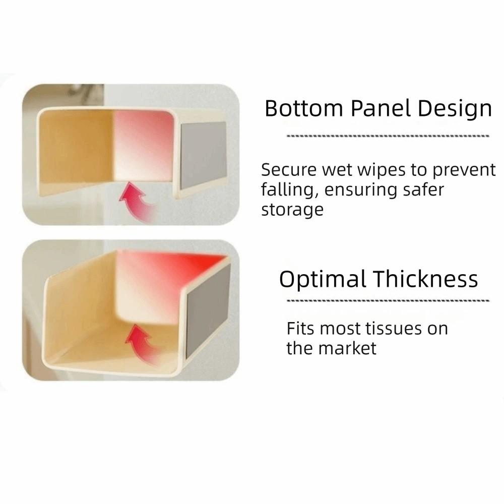 Plastic Magnetic Tissue Storage Box Punch-free Dopamine Wet Wipes Storage Box Wall Mounted Large Capacity Paper Towel Dispenser