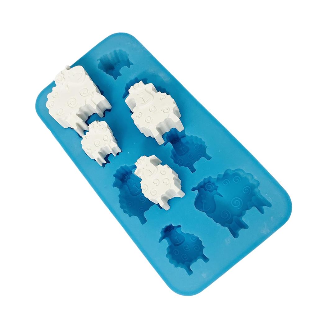 Heat Resistant Silicone Moulds 8 Cavity Sheep Animal Shape Chocolates Ice Pastries DIY Molds Soap Epoxy Resin Mould