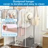 Clothing Dust Cover Garment Rack with Zipper Reusable Transparent Waterproof Dustproof PEVA Large Clothes Rail Cover Organizer