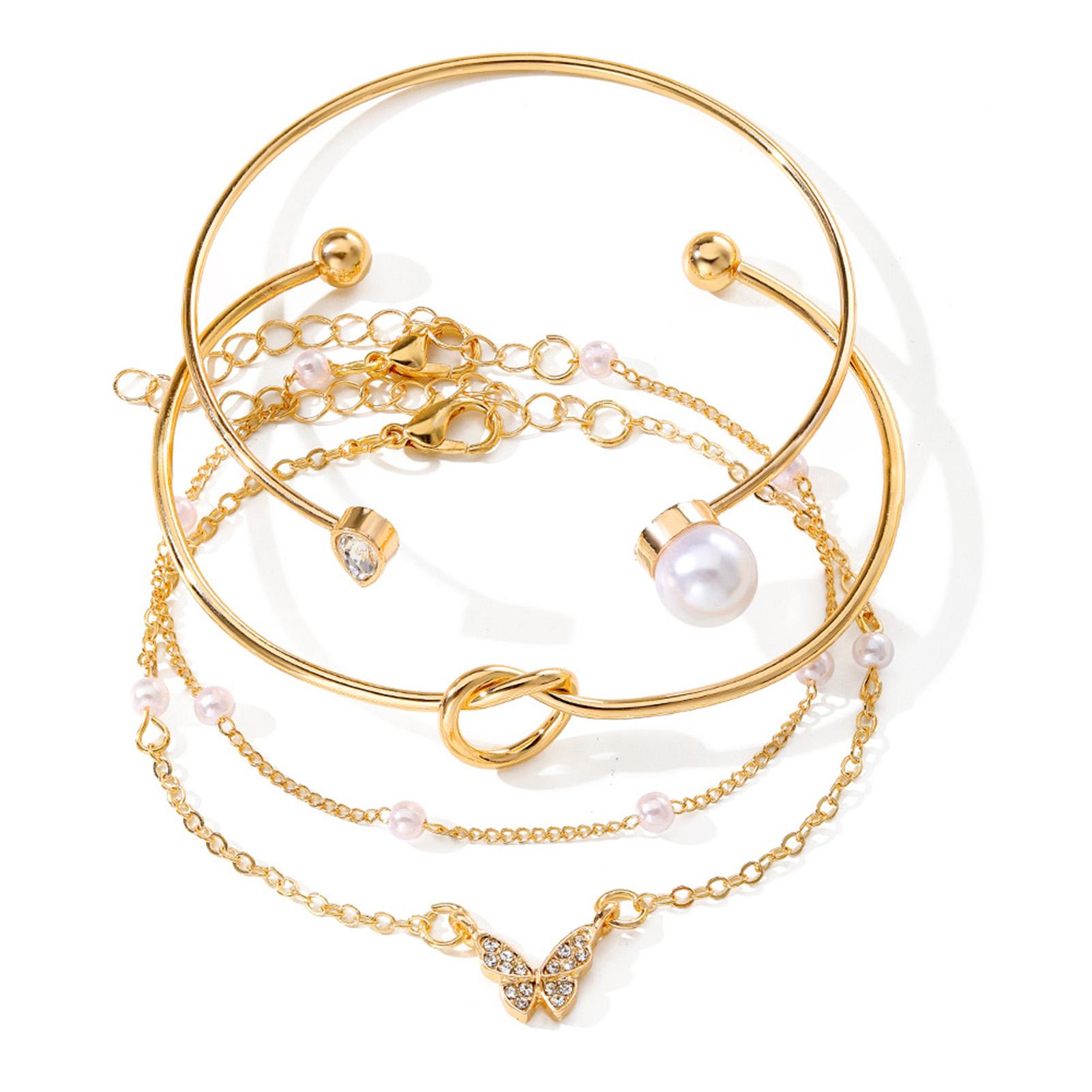 Vintage Alloy Bracelets Set Men Fashion Layered Chain Bracelets Adjustable Bracelets Women Bracelets Bangle Jewelry Party Gift