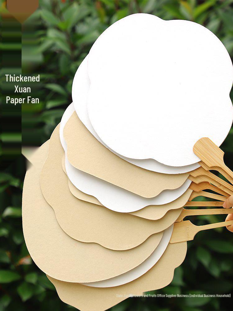 Ancient Style DIY Round Fan: Lacquered Surface with Thick Xuan Paper for Calligraphy and Hand-Painting