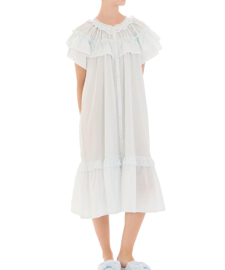 Nightshirt Classical Frill Dress Blue FreeSize [Narue] 60/Lone Women's