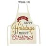 Kitchen Aprons for Women Men Merry Christmas Letters Printed Linen Bibs Household Cleaning Pinafore Home Cooking Apron Delantal