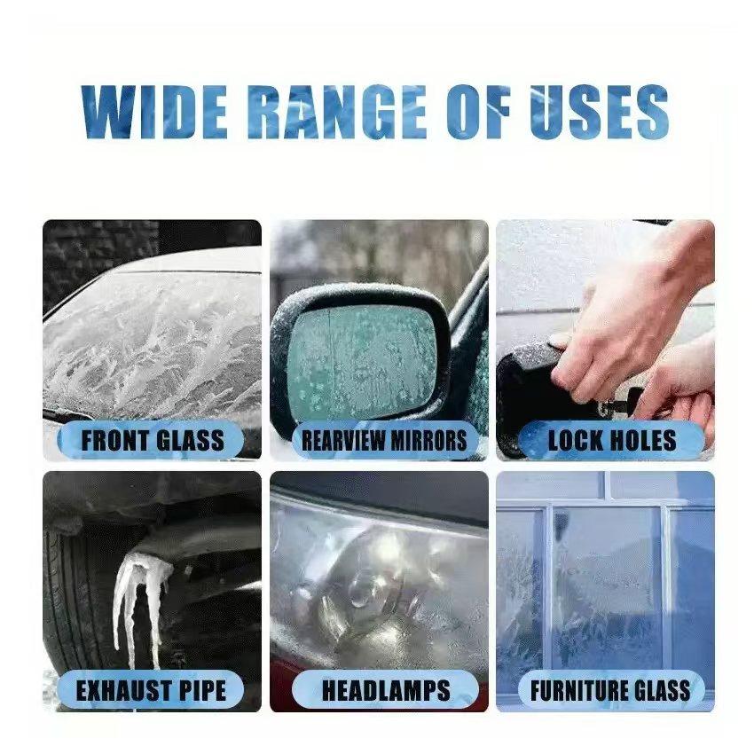 Fast-Acting Car Ice and Snow Spray - Winter Window and Door Handle Defrost, Anti-Freeze Formula